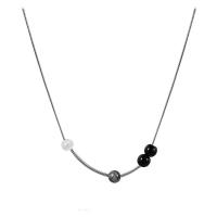 Stainless Steel Jewelry Necklace, 314 Stainless Steel, with Glass Beads & Zinc Alloy, with 1.96inch extender chain, Round, fashion jewelry & snake chain & for woman Approx 15.3 Inch 