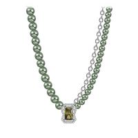 Stainless Steel Jewelry Necklace, 314 Stainless Steel, with Glass Beads, with 3.14inch extender chain, Rectangle, fashion jewelry & for woman & with rhinestone, original color Approx 13.7 Inch 