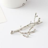Hair Slide, Zinc Alloy, Branch, plated, for woman 65mm 
