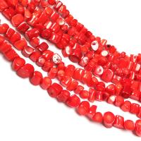 Natürliche Korallen Perlen, Synthetische Koralle, DIY, rot, 6x8mm, Länge:ca. 38 cm, verkauft von Strang