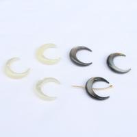 Natural Freshwater Shell Beads, Moon, plated 20mm 