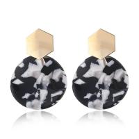 Acetate Drop Earring, with Zinc Alloy, zinc alloy post pin, for woman 