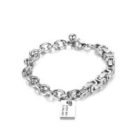 Titanium Steel Bracelet & Bangle, polished, Unisex, silver color .5 cm 