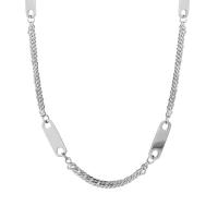 Titanium Steel Jewelry Necklace, polished, Unisex, silver color, 5.3mm 