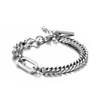 Titanium Steel Bracelet & Bangle, titanium lobster clasp, Unisex, silver color 