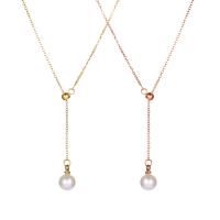 Collier de bijoux de titane, Acier titane, avec perle de plastique, Placage, Chaîne transversale & pour femme, plus de couleurs à choisir Environ 60 cm, Vendu par PC