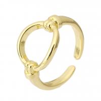 Палец кольцо-латунь, Латунь, плакирован золотом, ювелирные изделия моды & Женский, Золотой, 12mm, размер:6.5, продается PC