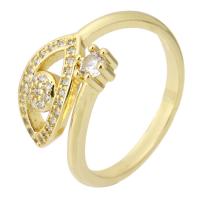 Messing Open -Finger-Ring, goldfarben plattiert, Modeschmuck & Micro pave Zirkonia & für Frau, goldfarben, 8mm, Größe:6.5, verkauft von PC