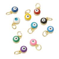 Fashion Evil Eye Pendant, Brass, Round, gold color plated, fashion jewelry & for woman & enamel Approx 3mm 