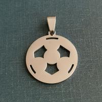 Titanium Steel Pendants, Football, polished, fashion jewelry & Unisex 