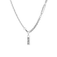 Titanium Steel Jewelry Necklace, Rectangle & Unisex, original color 