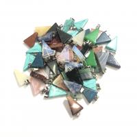 Mixed Gemstone Pendants, Natural Stone, Triangle & Unisex 