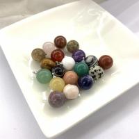 Mixed Gemstone Pendants, Natural Stone, Round & Unisex 10mm 