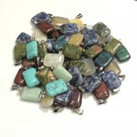 Mixed Gemstone Pendants, Natural Stone, Rectangle & Unisex 