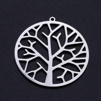 Stainless Steel Hollow Pendant, 201 Stainless Steel, Tree, Vacuum Ion Plating, fashion jewelry & polished & DIY & Unisex 