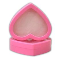 Boîte de boucle d'oreille, Plastique PC, coeur, Anti-poussière & pour femme, rose Vendu par PC