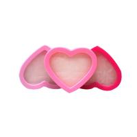 Earring Box, Plastic, with Sponge, Heart, dustproof & multihole, pink 