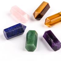Gemstone Jewelry Pendant, Natural Stone, Hexagon Bugles, polished, for wire wrapped pendant making & DIY & no hole 
