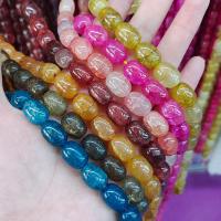Crackle Glass Beads, Oval, DIY Approx 0.8mm Approx 11 Inch, Approx 