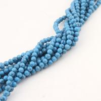 Perles en Turquoise synthétiques, Rond, bleu ciel, grade A .5 pouce, Vendu par brin