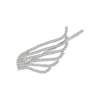 Hair Slide, Zinc Alloy, Wing Shape, plated & for woman & with rhinestone & hollow 55mm 