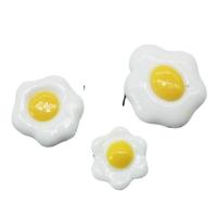 Mobile Phone DIY Decoration, Resin, Fried Egg, hand drawing white 