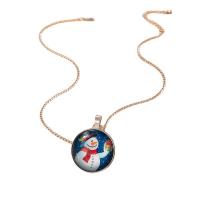 Resin Zinc Alloy Necklace, with Resin, zinc alloy lobster clasp, Unisex & Christmas jewelry, mixed colors cm 
