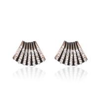 Zinc Alloy Rhinestone Stud Earring, plated, for woman & with rhinestone, mixed colors 
