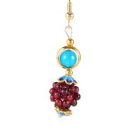 Garnet Drop Earring, zinc alloy earring hook, for woman, mixed colors 
