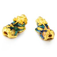 Brass Jewelry Beads, Fabulous Wild Beast, plated, change their color according to the temperature, mixed colors 