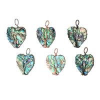 Abalone Shell Pendants, Brass, with Abalone Shell, fashion jewelry & DIY, multi-colored 
