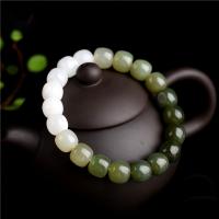 Jade Bracelets, Hetian Jade, Round, polished, Unisex mixed colors 