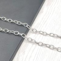 Stainless Steel Oval Chain, 304 Stainless Steel, Vacuum Ion Plating, fashion jewelry & polished & DIY & Unisex original color 