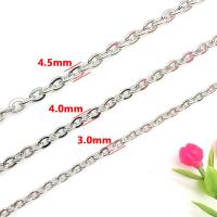 Stainless Steel Oval Chain, 304 Stainless Steel, Vacuum Ion Plating, cross chain & fashion jewelry & polished & DIY & Unisex 