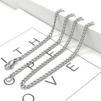 Stainless Steel Chain Necklace, 304 Stainless Steel, Vacuum Ion Plating, fashion jewelry & polished & DIY & Unisex, original color 