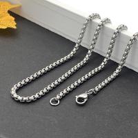 Stainless Steel Chain Necklace, 304 Stainless Steel, Vacuum Ion Plating, fashion jewelry & polished & DIY & Unisex, original color 