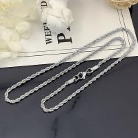 Stainless Steel Chain Necklace, 304 Stainless Steel, Vacuum Ion Plating, French Rope Chain & fashion jewelry & polished & DIY & Unisex 