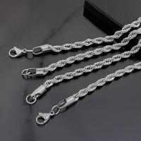 Stainless Steel Chain Necklace, 304 Stainless Steel, Vacuum Ion Plating, French Rope Chain & fashion jewelry & polished & DIY & Unisex, original color 