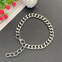 Stainless Steel Chain Bracelets, 304 Stainless Steel, Vacuum Ion Plating, fashion jewelry & polished & DIY & Unisex & curb chain, original color cm 