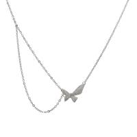 Harz Messing Halskette, Schmetterling, plattiert, Modeschmuck & Oval-Kette & für Frau & mit Strass, Länge:ca. 16.1 ZollInch, verkauft von PC