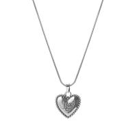 Stainless Steel Jewelry Necklace, 314 Stainless Steel, with zinc alloy pendant, Heart, silver color plated, fashion jewelry & snake chain & for woman Approx 20 Inch 