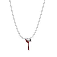 Stainless Steel Jewelry Necklace, 314 Stainless Steel, with zinc alloy pendant, with 1.96inch extender chain, Heart, fashion jewelry & snake chain & for woman & enamel Approx 14.7 Inch 