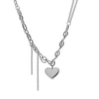 Stainless Steel Jewelry Necklace, 314 Stainless Steel, with 1.96inch extender chain, Heart, fashion jewelry & for woman Approx 18.8 Inch 