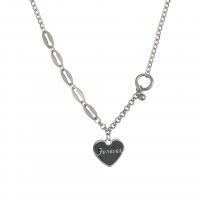 Stainless Steel Jewelry Necklace, 314 Stainless Steel, with 1.96inch extender chain, Heart, with letter pattern & for woman & enamel Approx 17.9 Inch 