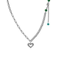 Stainless Steel Jewelry Necklace, 314 Stainless Steel, with Plastic, with 2.75inch extender chain, Heart, for woman & hollow Approx 18.5 Inch 