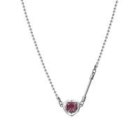 Stainless Steel Jewelry Necklace, 314 Stainless Steel, with 2.36inch extender chain, Heart, ball chain & micro pave cubic zirconia & for woman Approx 14.1 Inch 