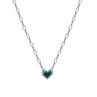 Crystal Necklace, Zinc Alloy, with 314 Stainless Steel & Crystal, with 1.96inch extender chain, Heart, platinum color plated, fashion jewelry & oval chain & for woman Approx 12.4 Inch 