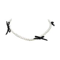 Plastic Pearl Necklace, with Velour, with 2.36inch extender chain, fashion jewelry & for woman Approx 12.2 Inch 