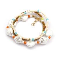 Zinc Alloy Bracelet Set, with Seedbead & Plastic Pearl, three pieces & fashion jewelry & for woman Approx 7.3 cm 