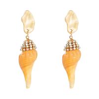 Seashell Earrings, Zinc Alloy, with Shell, fashion jewelry & for woman & with rhinestone 